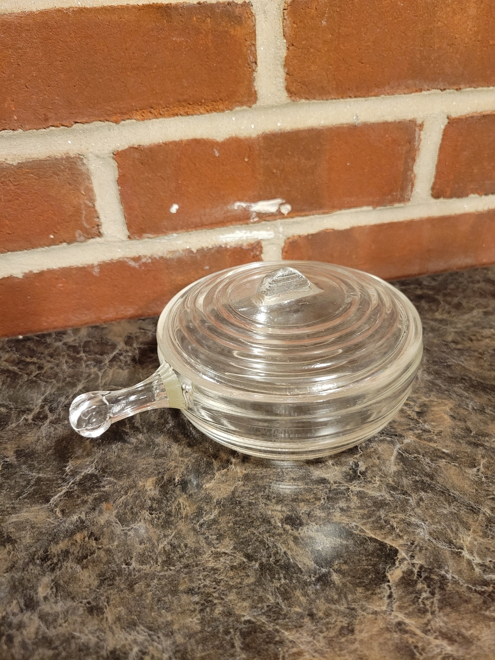 Vintage Glasbake Lidded Dish with Handle
